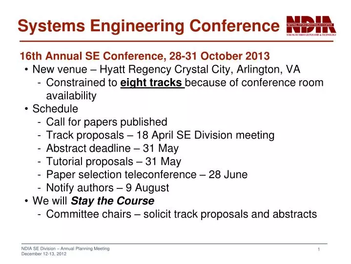 PPT Systems Engineering Conference PowerPoint Presentation, free