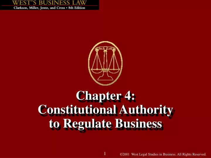 chapter 4 constitutional authority to regulate business n.