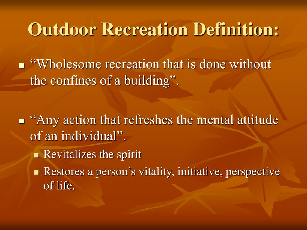 outdoor recreation definition