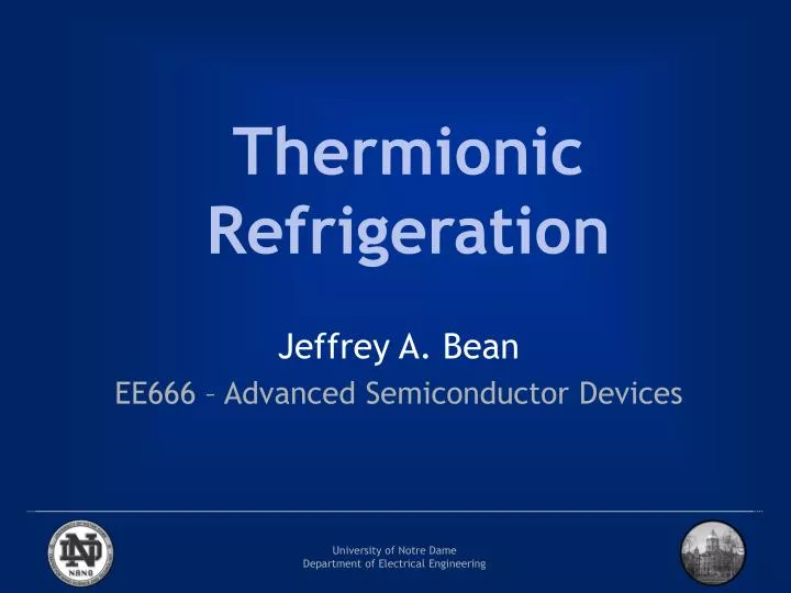 PPT - Thermionic Refrigeration PowerPoint Presentation, free download -  ID:6526298