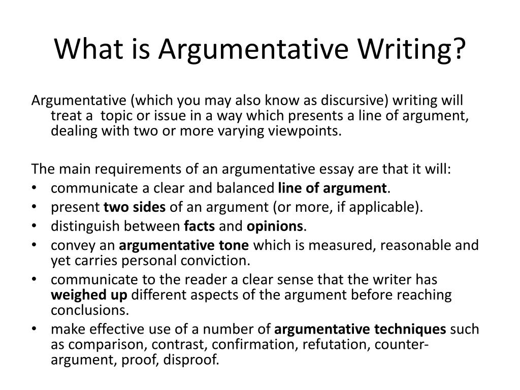 criteria for writing an argumentative essay