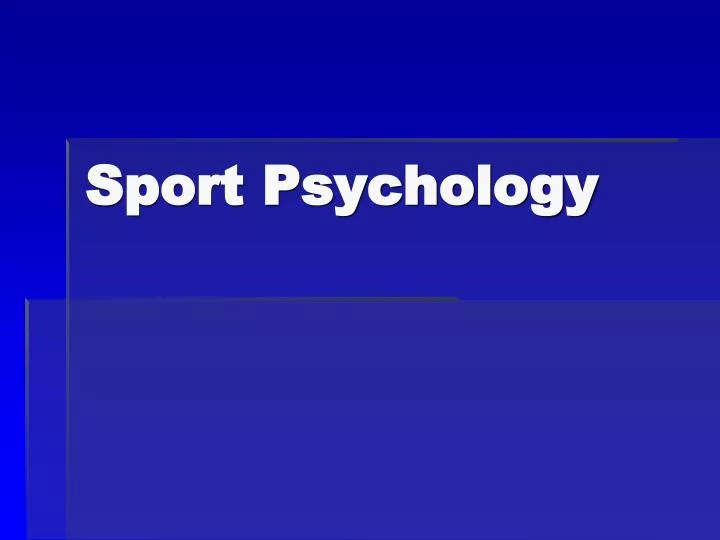 sport psychology n.
