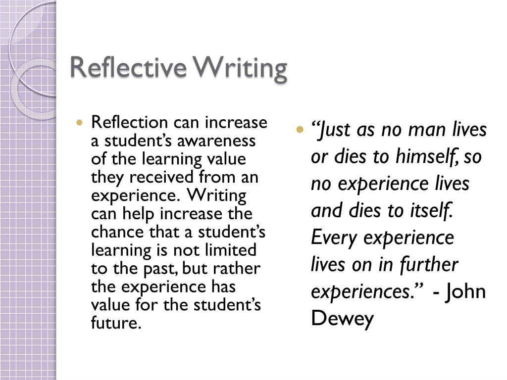 how to write a reflective essay ppt free