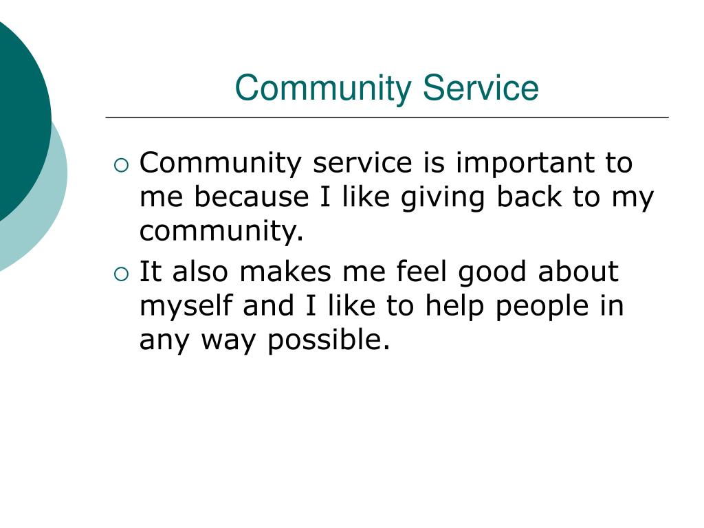 presentation on community service