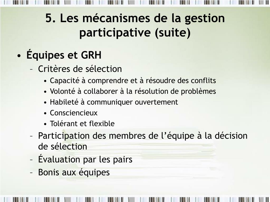 PPT - REI 2240 La Gestion Participative Et Mobilisatrice Des Ressources ...