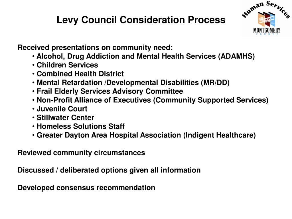 PPT Human Services Levy Council Millage Presented by Franz J. Hoge Chair