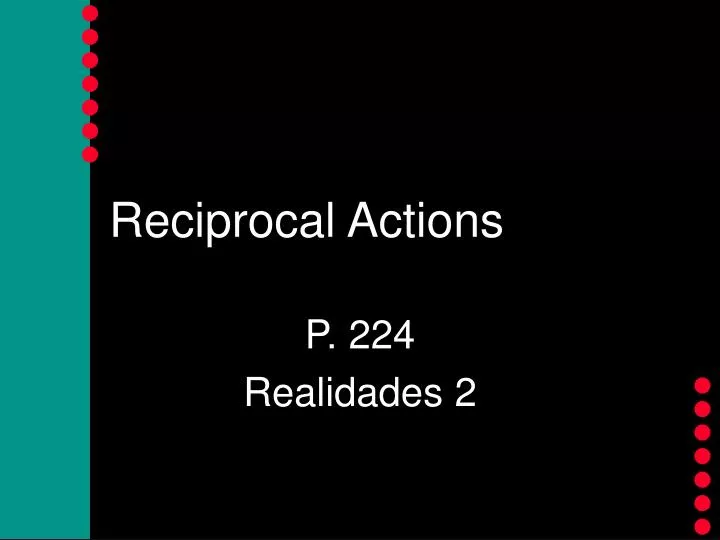reciprocal actions n.