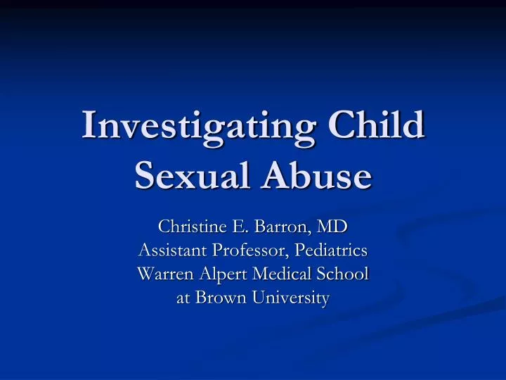 investigating child sexual abuse n.