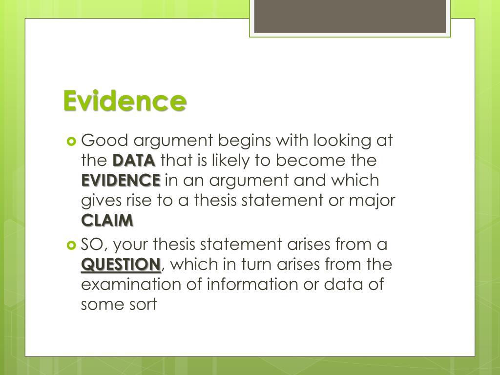 definition of evidence in argumentative essay