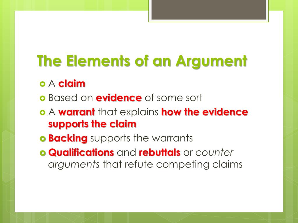 argumentative essay elements