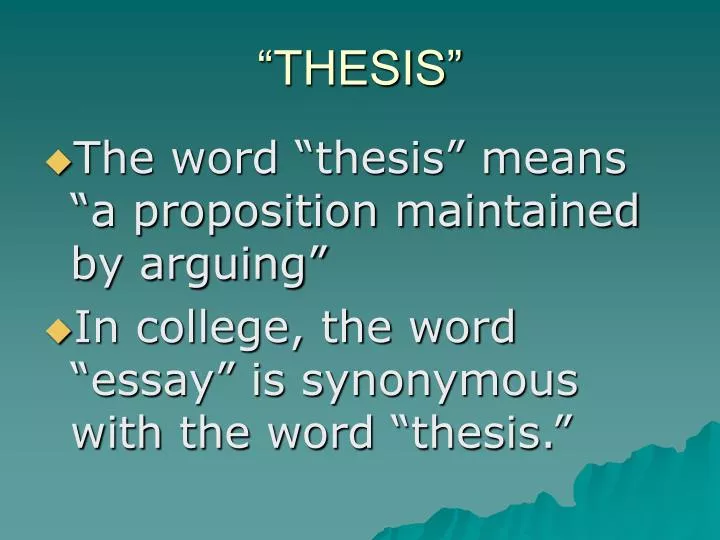 meaning of the word thesis statement meaning of the word thesis statement