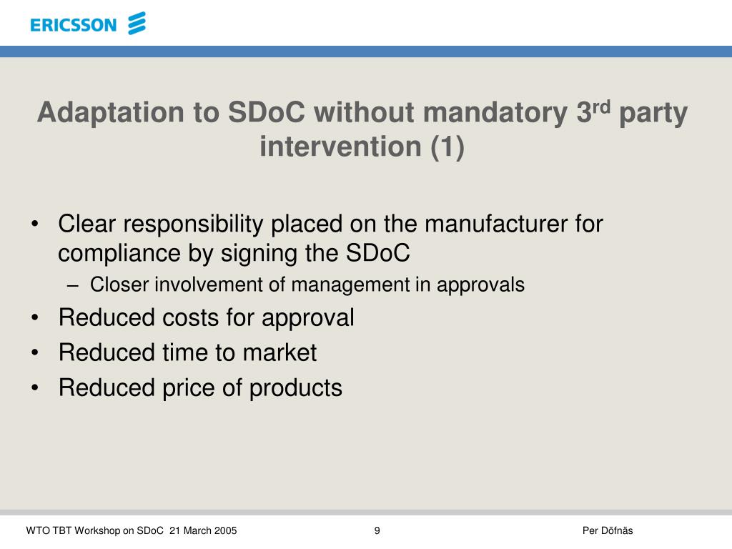 PPT - Simplifying Product Regulation: Transitioning to SDoC in the EU ...