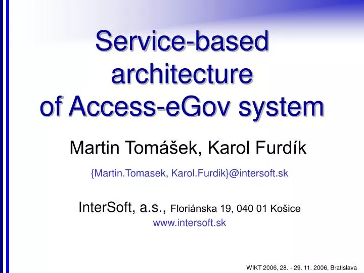 service based architecture of access egov system n.