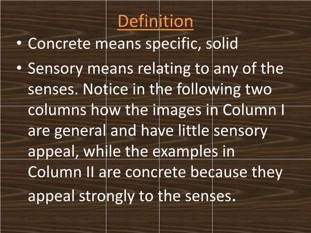 PPT - Writing Description: Concrete Sensory Details PowerPoint