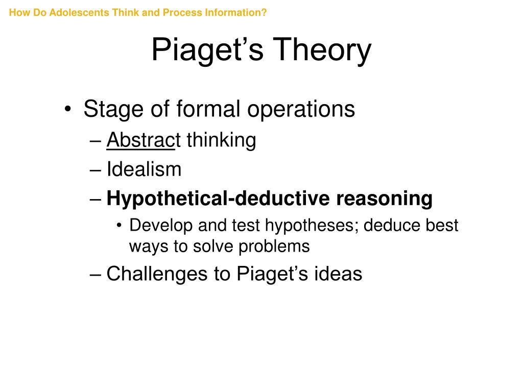 Hypothetical reasoning piaget sales