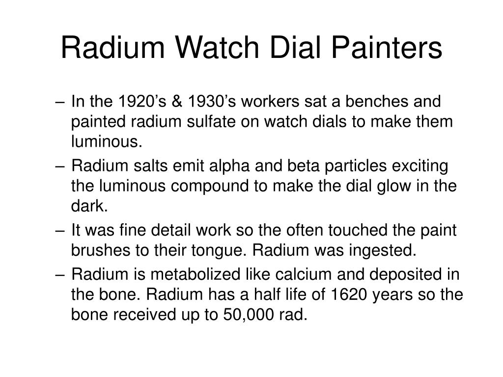 radium effects watch dial painters year