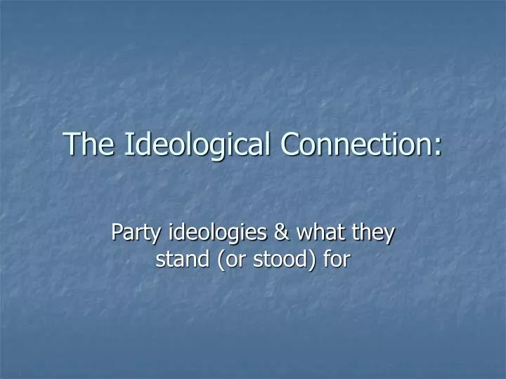 the ideological connection n.