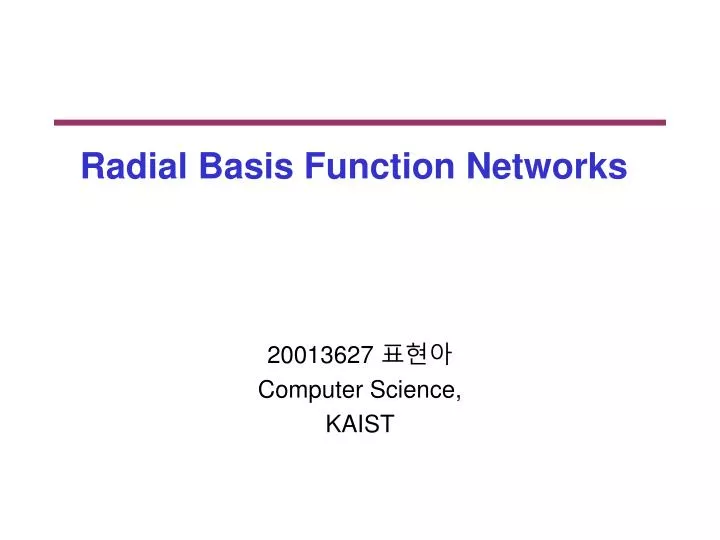 radial basis function networks n.