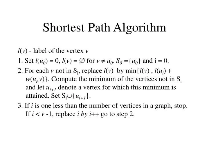PPT - Shortest Path Algorithm PowerPoint Presentation, free download ...