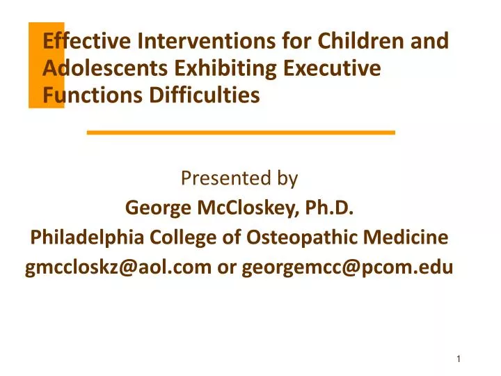 Effective Intervention For Children And Adolescents Possessing