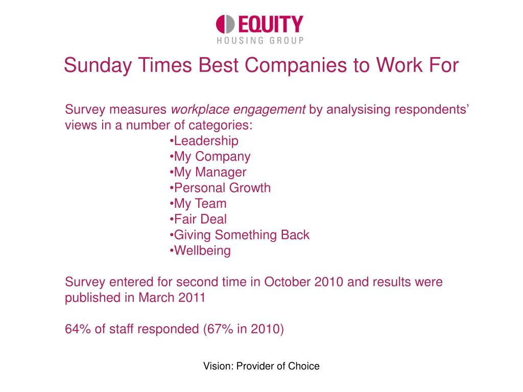 PPT Sunday Times Best Companies to Work For PowerPoint Presentation