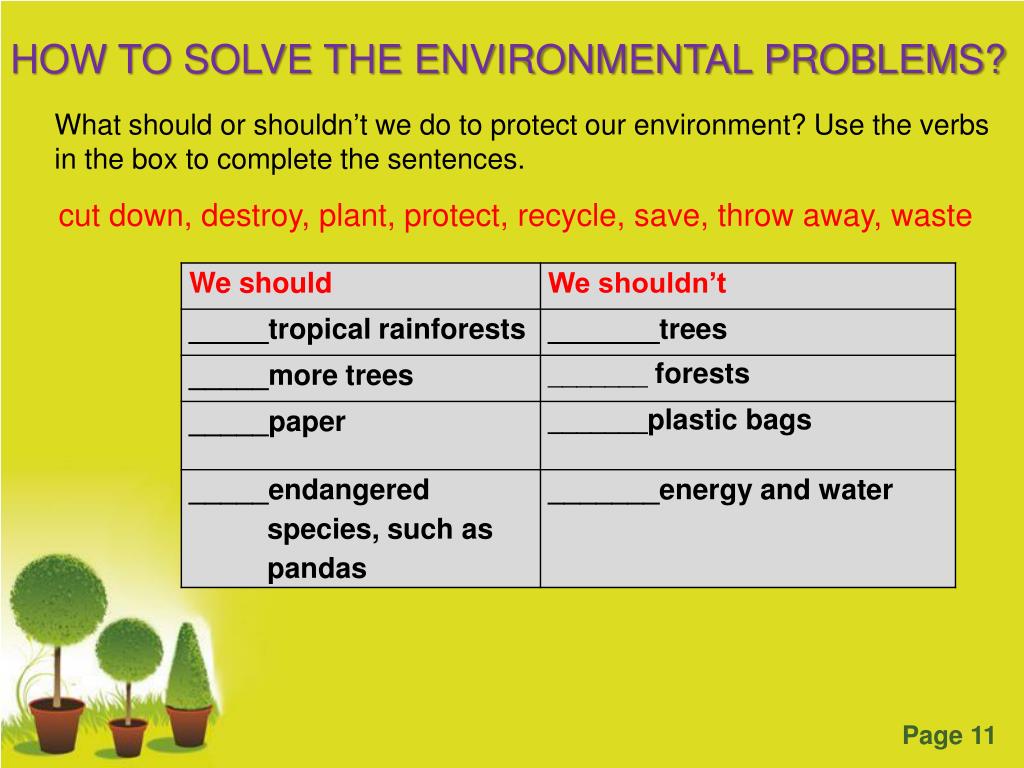 What should or shouldn’t we do to protect our environment? 
