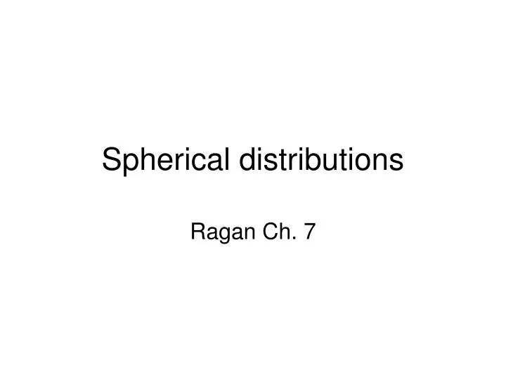 spherical distributions n.
