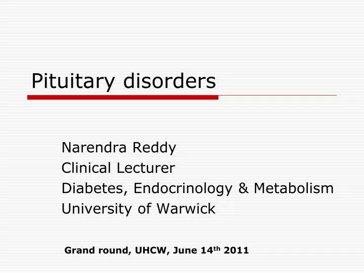 pituitary disorders n.
