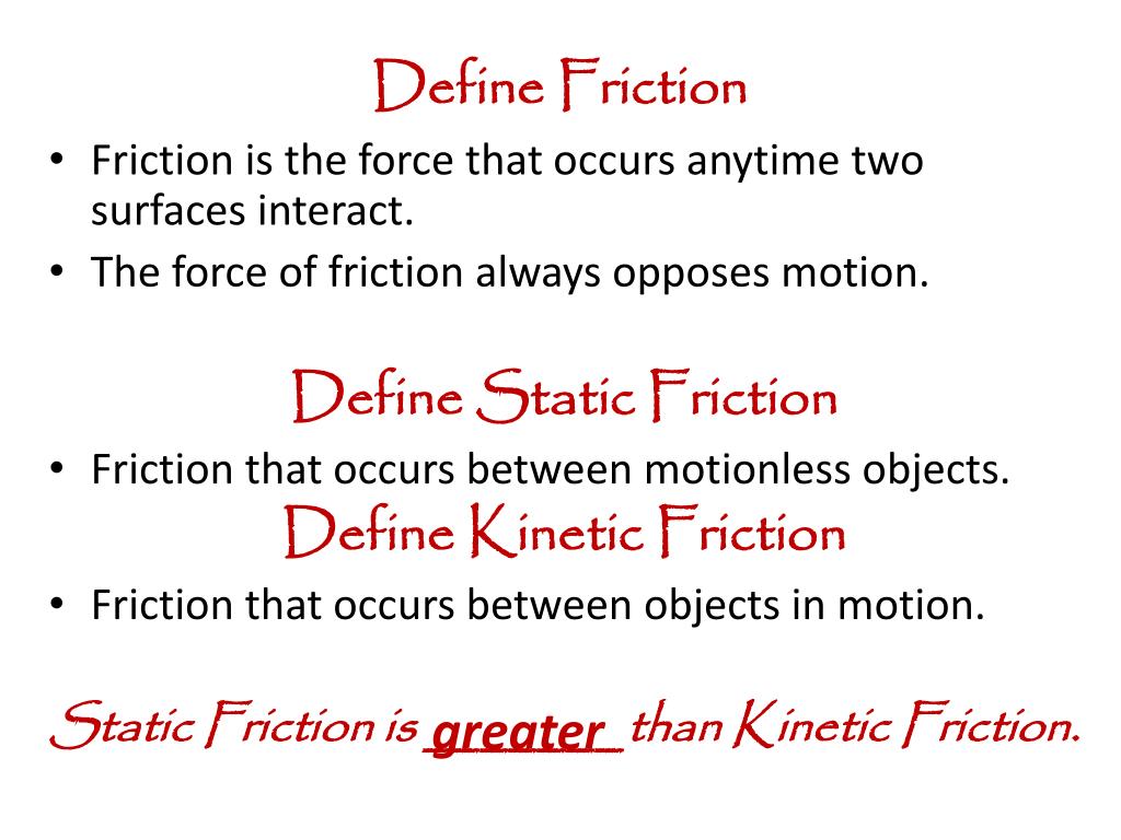 PPT Unit 03b “The Force of Friction” PowerPoint