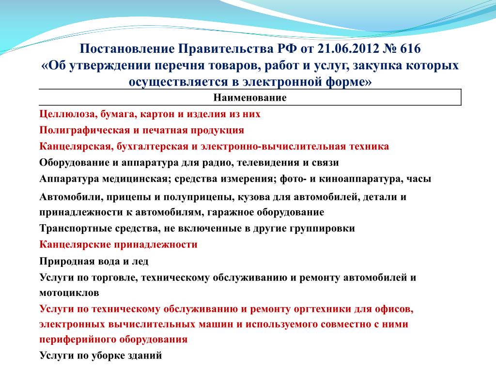 Постановление правительства российской федерации 616