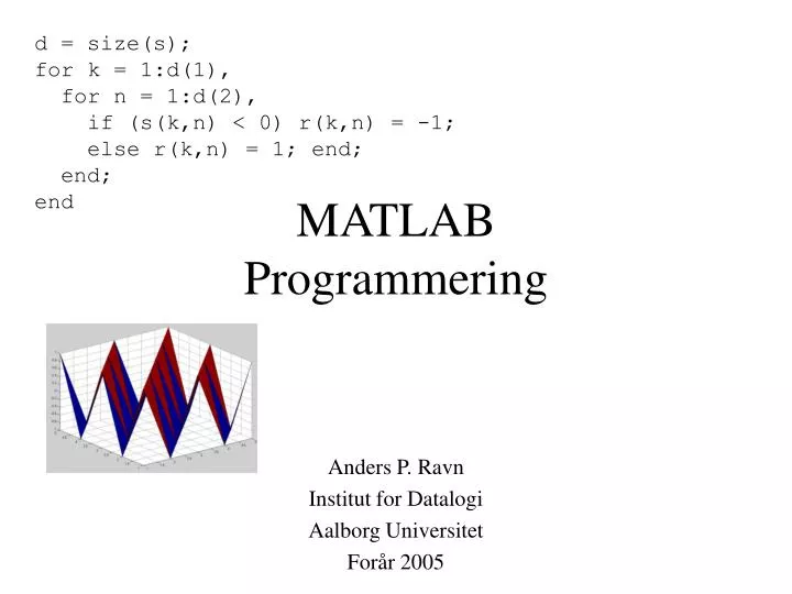 PPT - MATLAB Programmering PowerPoint Presentation, free download - ID ...