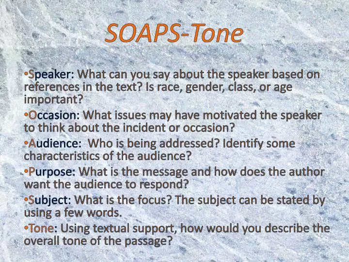 PPT SOAPSTone PowerPoint Presentation, free download ID6539108