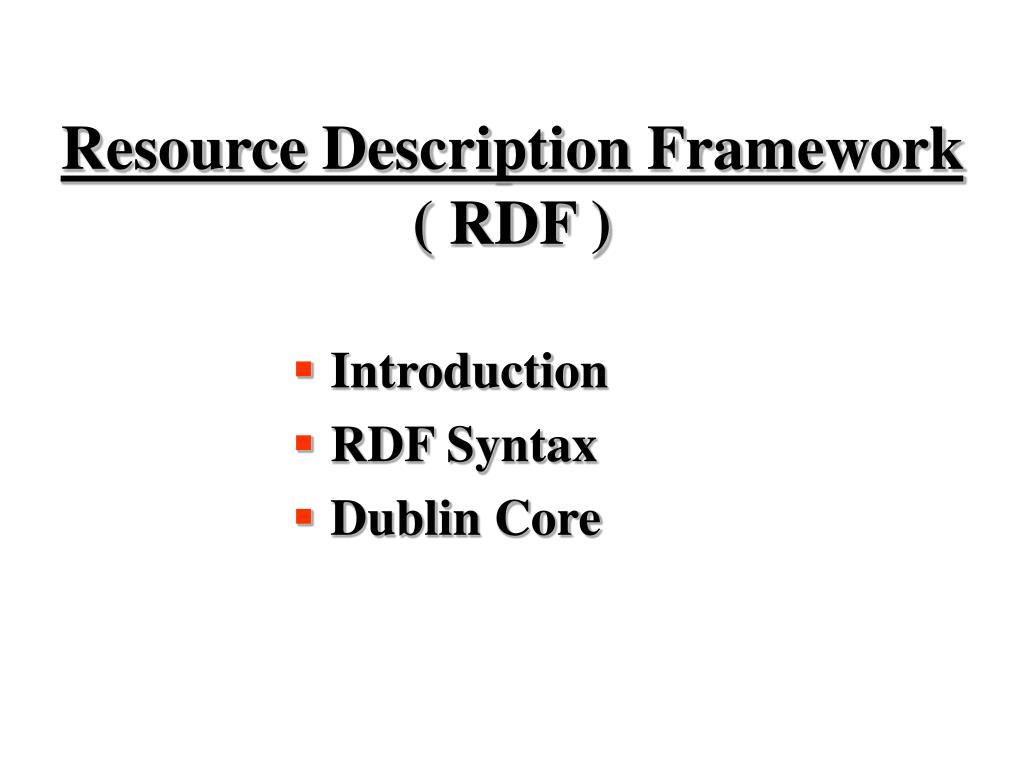 Ppt resource description framework rdf powerpoint presentation