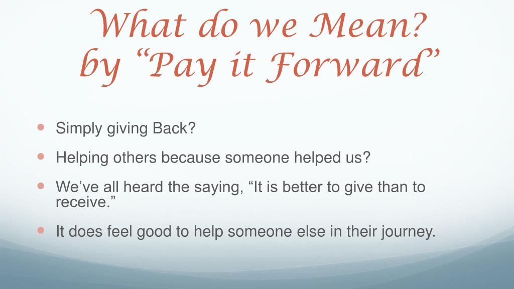 pay it forward meaning essay