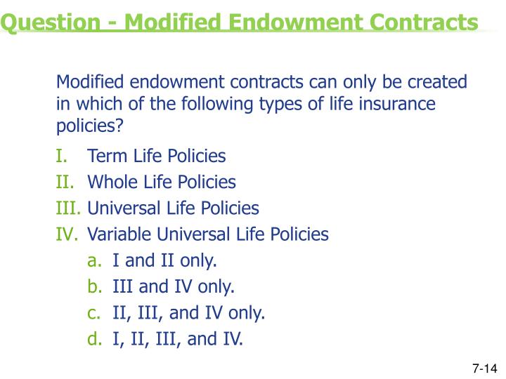 PPT - Session 7 Types of Life Insurance Modified Endowment ...