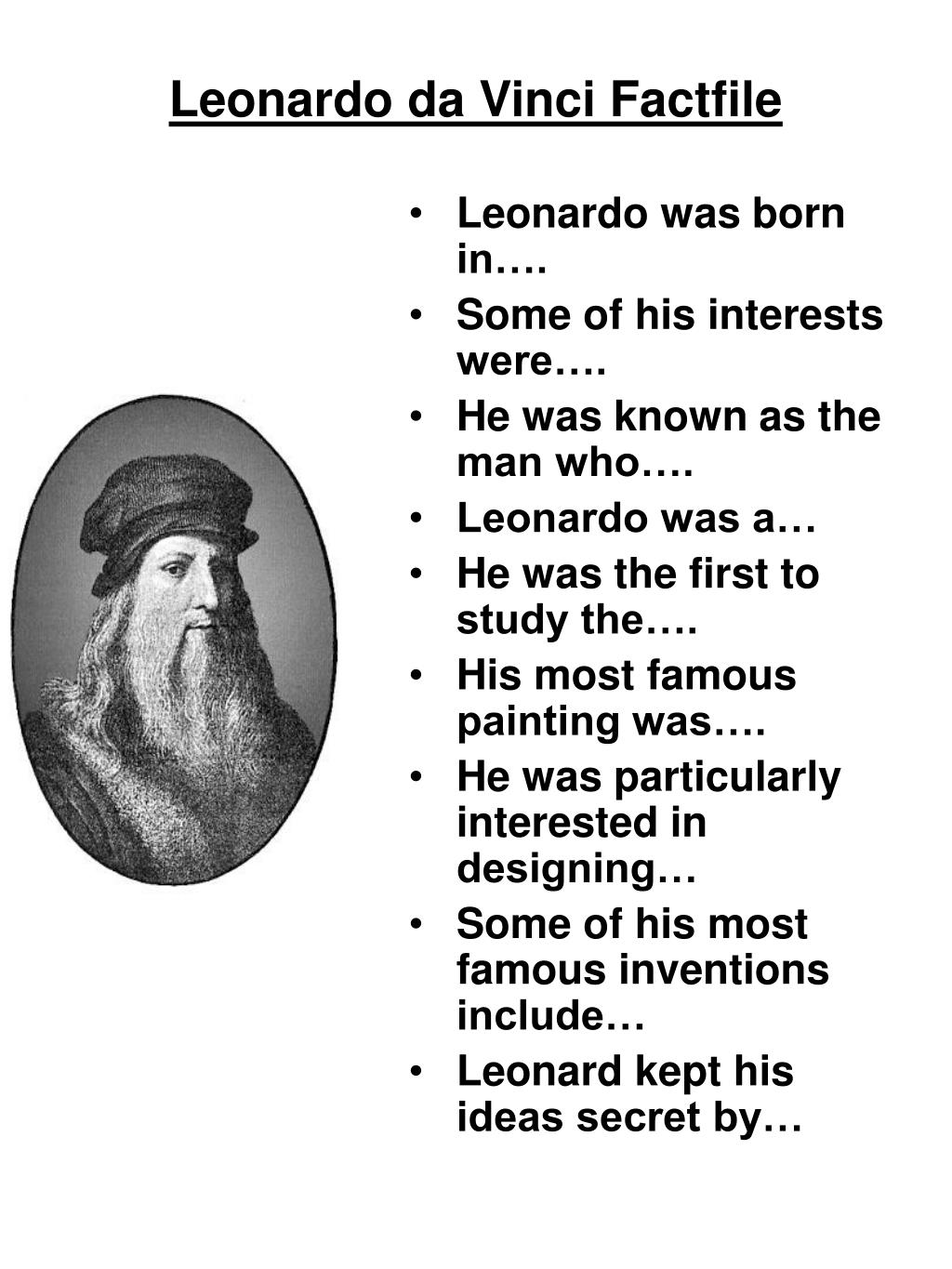 PPT - Leonardo da Vinci Factfile PowerPoint Presentation, free download ...