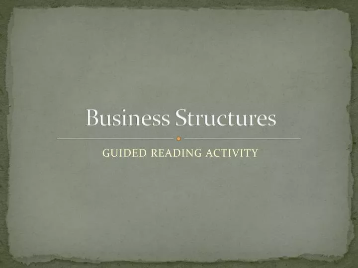 business structures n.
