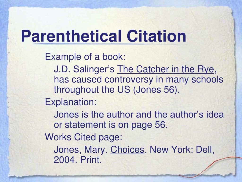 parenthetical citation how to