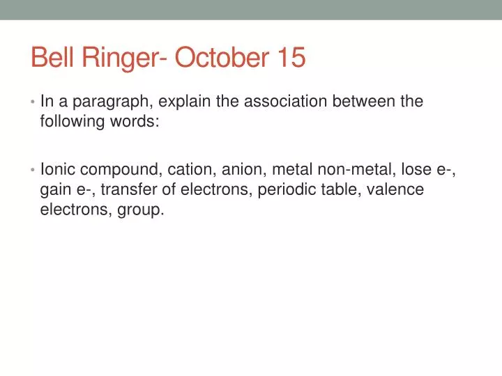 Acceleration Bell Ringer PPT - Bell Ringer- October 15 PowerPoint Presentation, free download ...