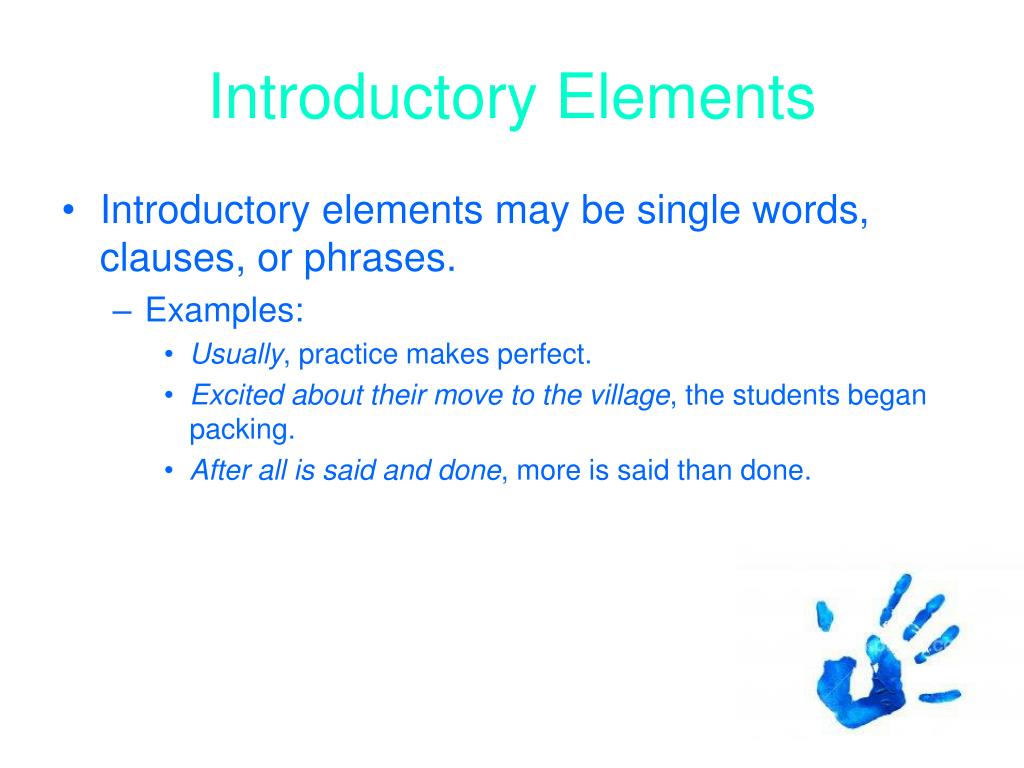 PPT Commas With Introductory Elements PowerPoint Presentation Free