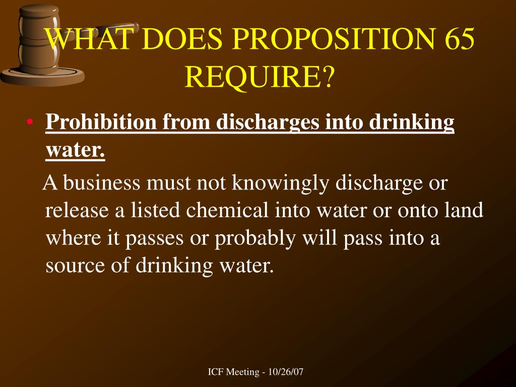 What does proposition 65 require