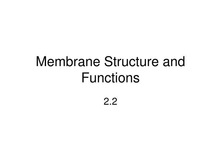membrane structure and functions n.