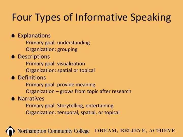 types of informative presentations