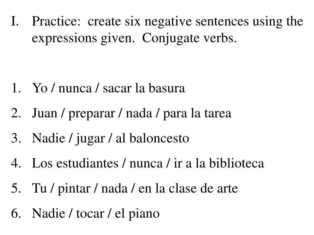 ppt-pg-129-negations-words-ways-of-making-sentences-negative-in-spanish-powerpoint