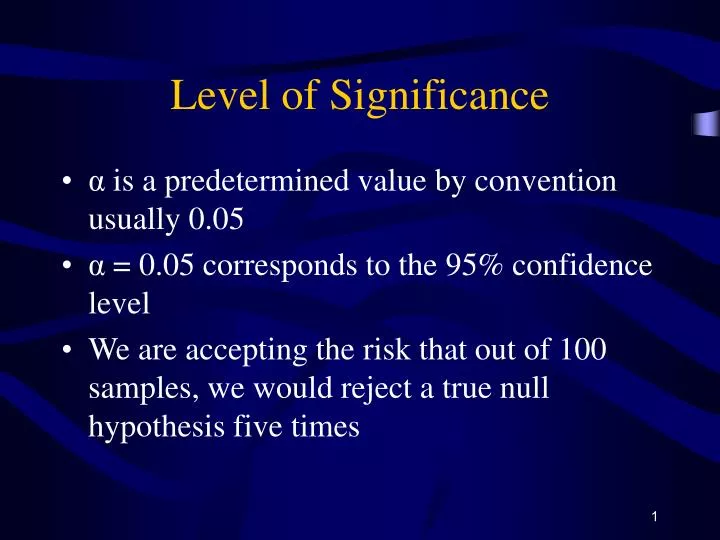 PPT Level Of Significance PowerPoint Presentation Free Download ID 