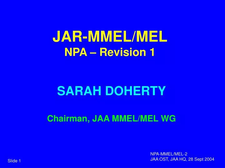 revisions to the npa revisions to the npa