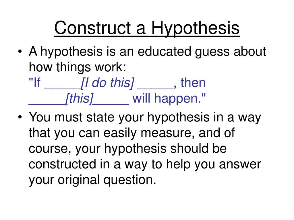how to construct hypothesis
