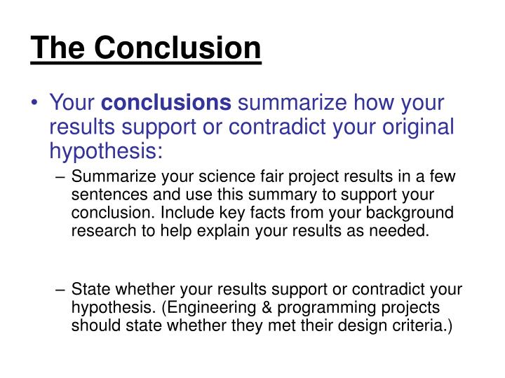 conclusion statement science