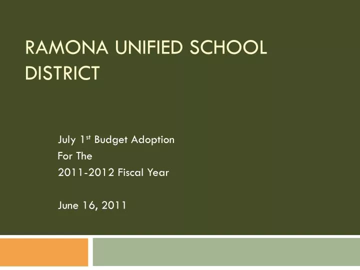 PPT Ramona Unified School District PowerPoint Presentation, free