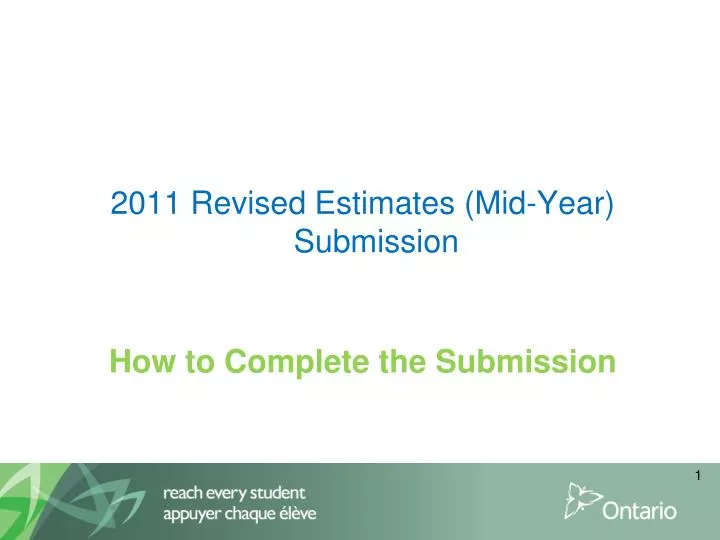 PPT - 2011 Revised Estimates (Mid-Year) Submission How to Complete the ...